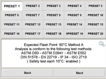 OilLab 600, Pensky Martens, Up to 20 Sample Presets